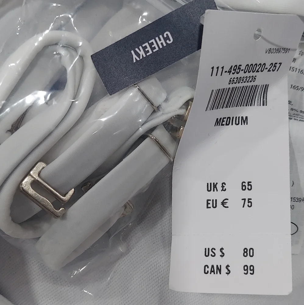 A & AF Blue and White Striped Swimsuit Size Medium - Picture 7 of 8